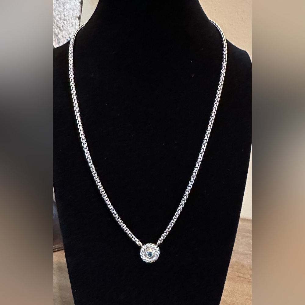 Huge price drop!! David Yurman petite blue topaz necklace
